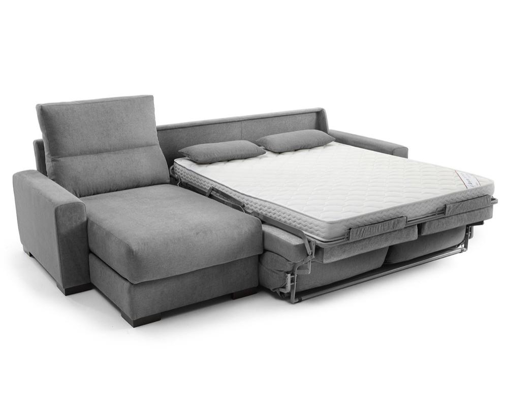 Canapé d'angle lit convertible confortable tissu gris  - Virginie