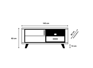 Meuble tv bois clair contemporain 143cm -  SOUFFLE D'intérieur