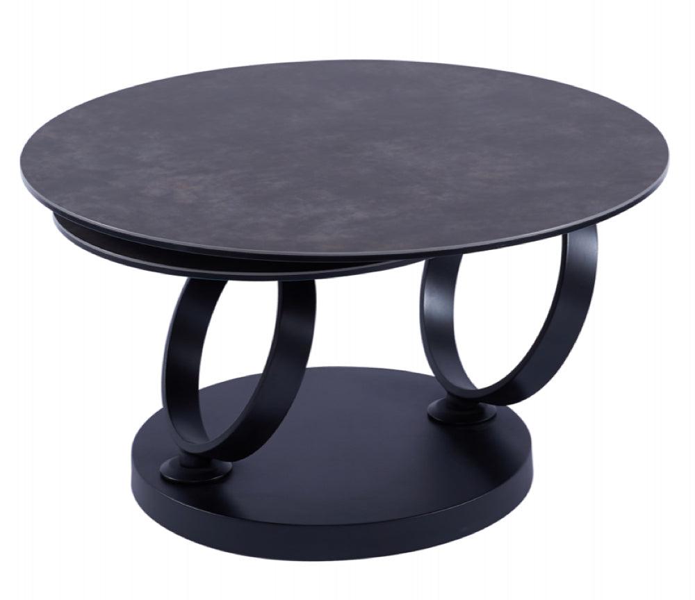 akante Table basse céramique 2 plateaux pivotant design moderne