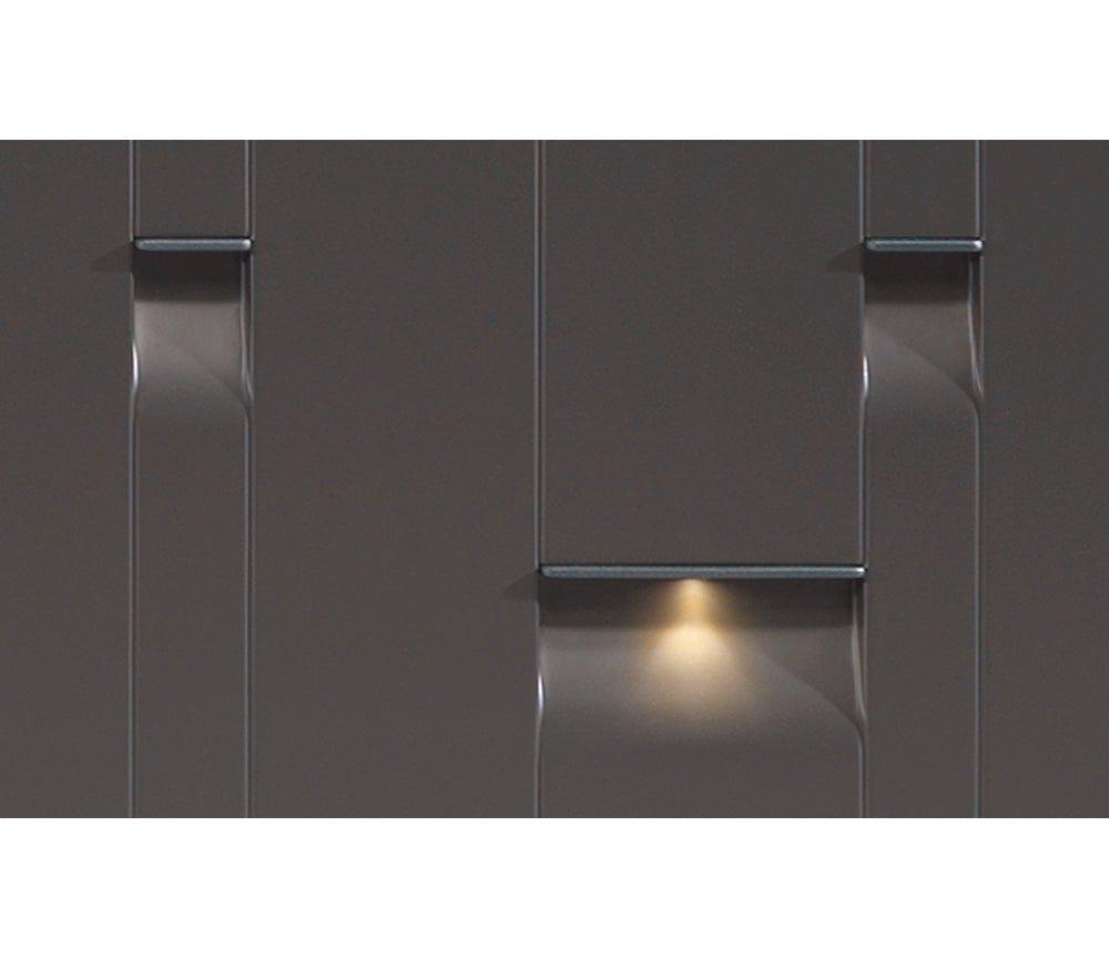 Buffet contemporain design laque mat  pieds métal leds L 225cm - Camille