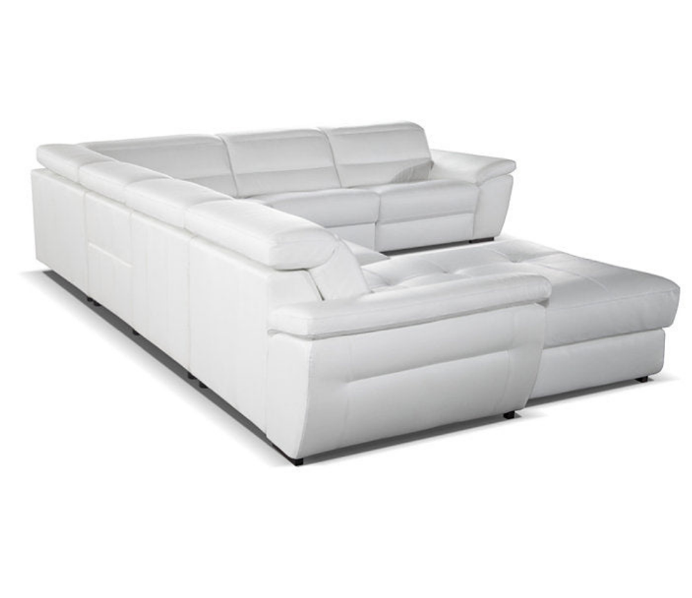 canape d'angle cuir vachette panoramique avec relaxation electrique - Judith