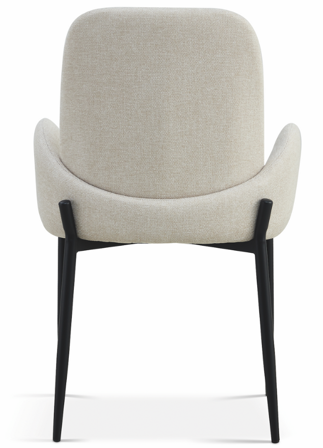 Fauteuil de table a manger crême en tissu moderne - Bluebell