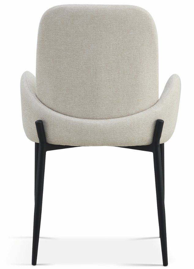 Fauteuil de table à manger tissu beige moderne L60cm- Bluebell