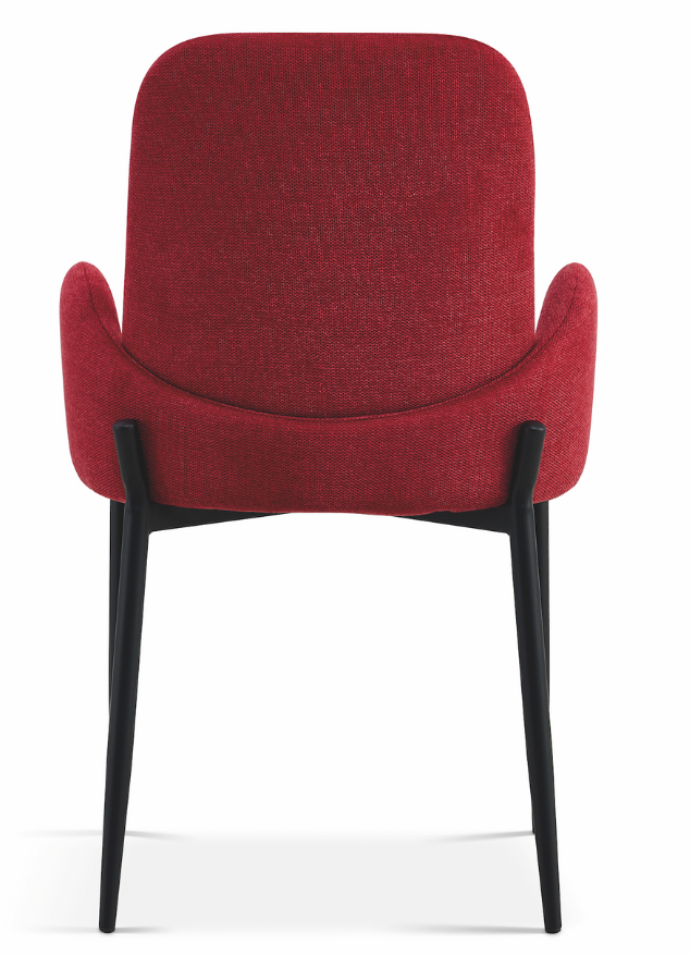 Fauteuil de table pour salle a manger tissu rouge L60cm  - Bluebell