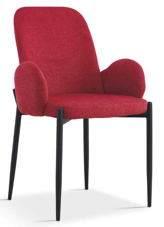 Fauteuil de table avec accoudoir de salle a manger rouge  - Bluebell