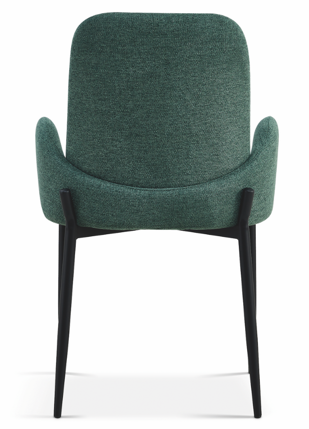 Chaise avec accoudoir de salle a manger tissu vert  - Bluebell