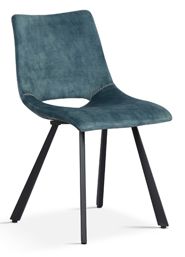 Chaise velours bleu de table a manger design - Sissi