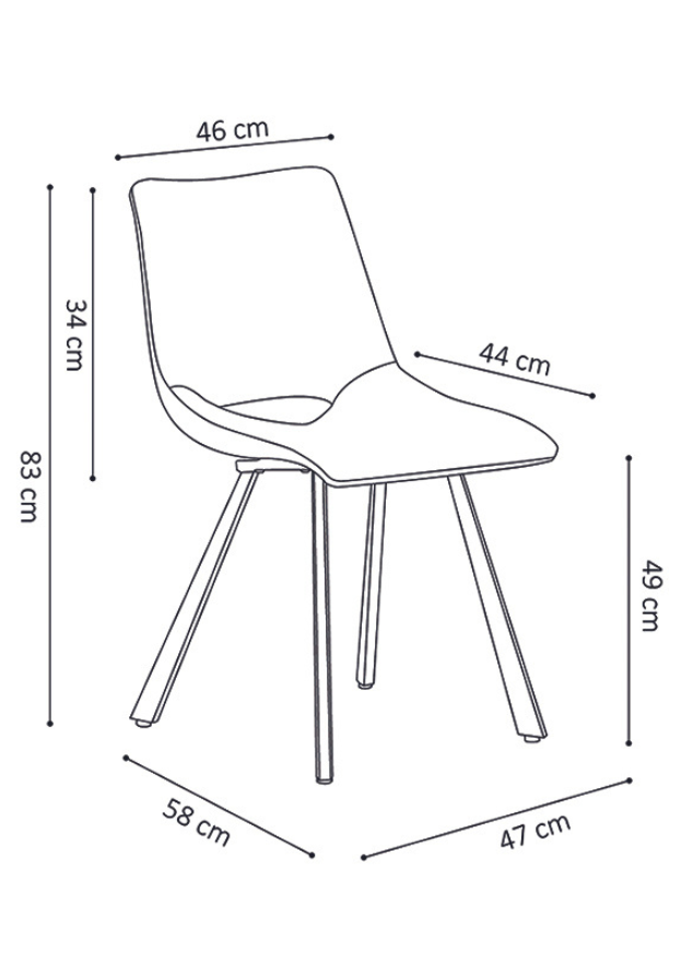 Chaise gris velours pieds metal design - Souffle d'intérieur