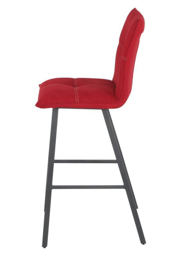 Chaise de bar confortable pieds métal tissu rouge - SOUFFLE D'intérieur