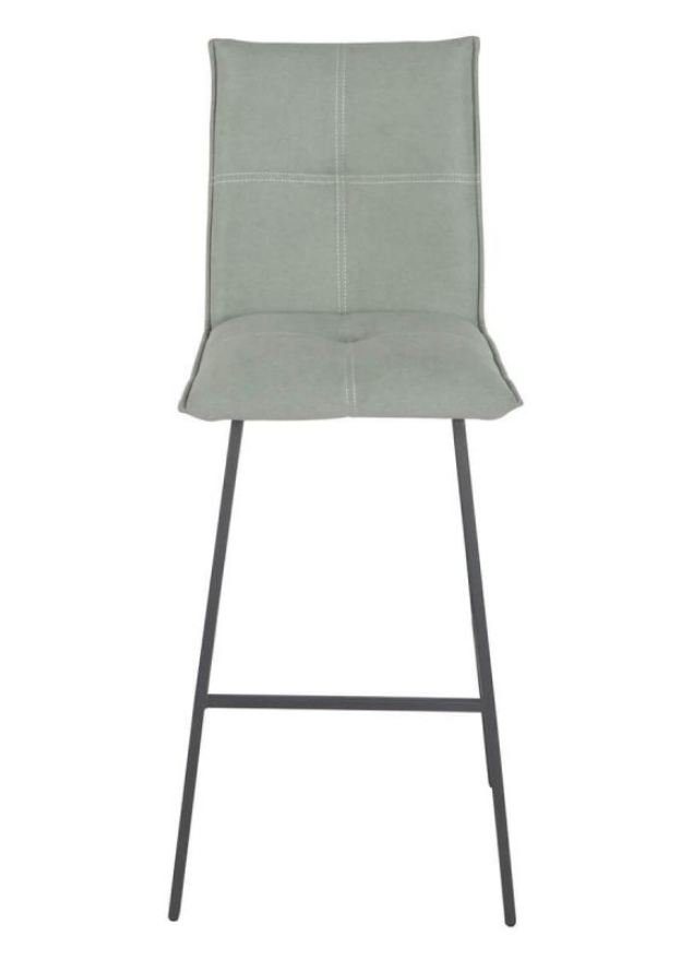 Lot de 2 chaises de bar confortable pieds métal tissu vert - Veronica