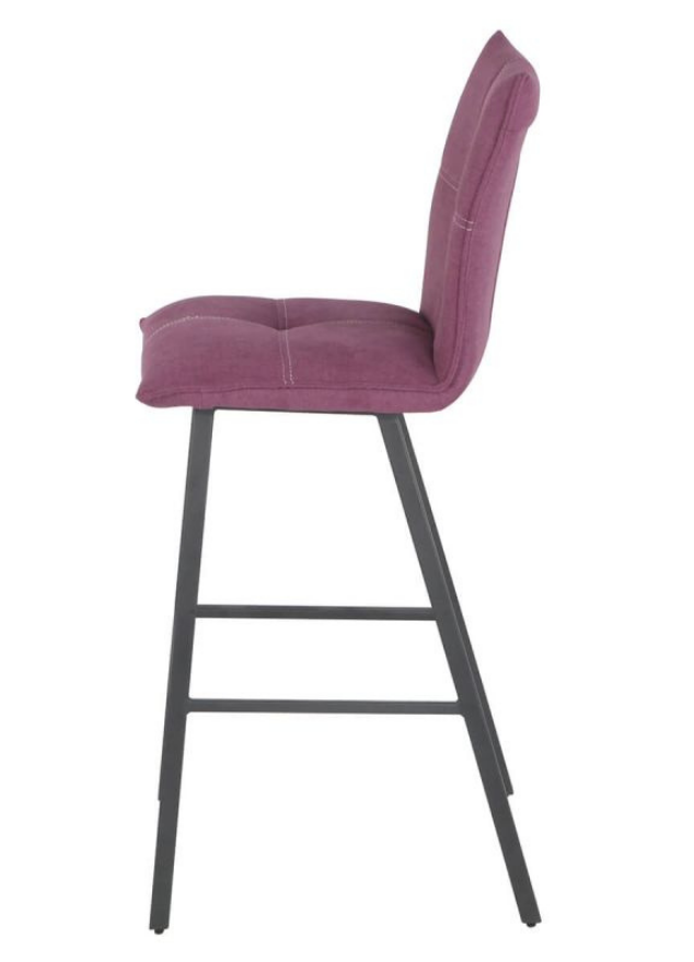 Chaise de bar confortable pieds métal tissu violet - SOUFFLE D'intérieur
