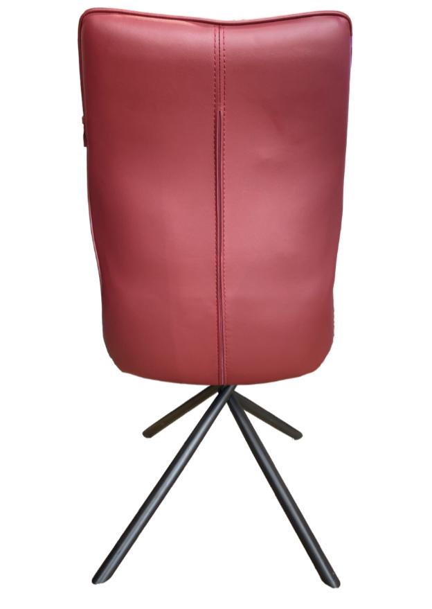 Chaise pieds métal en tissu rouge moderne - Souffle d'intérieur