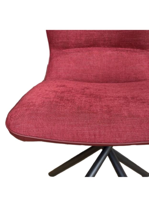 Chaise pieds métal en tissu rouge moderne - Souffle d'intérieur