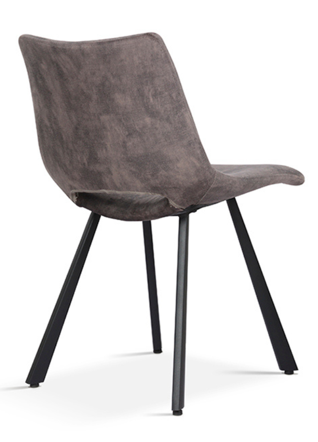 Chaise gris velours pieds metal design - Souffle d'intérieur