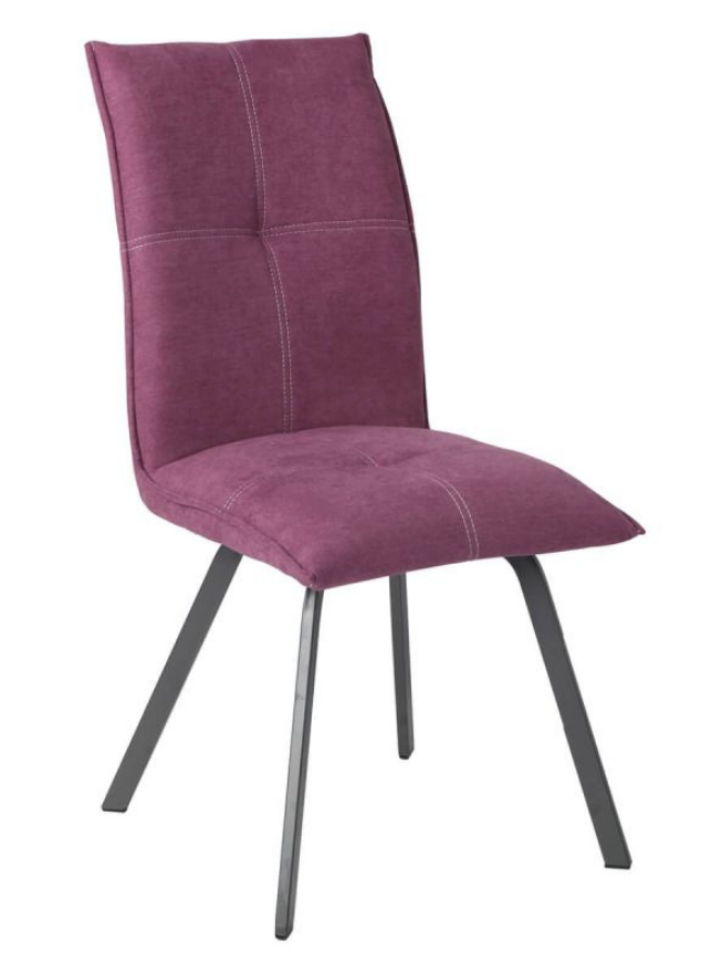 Chaise violette design en tissu pieds métal - Veronica