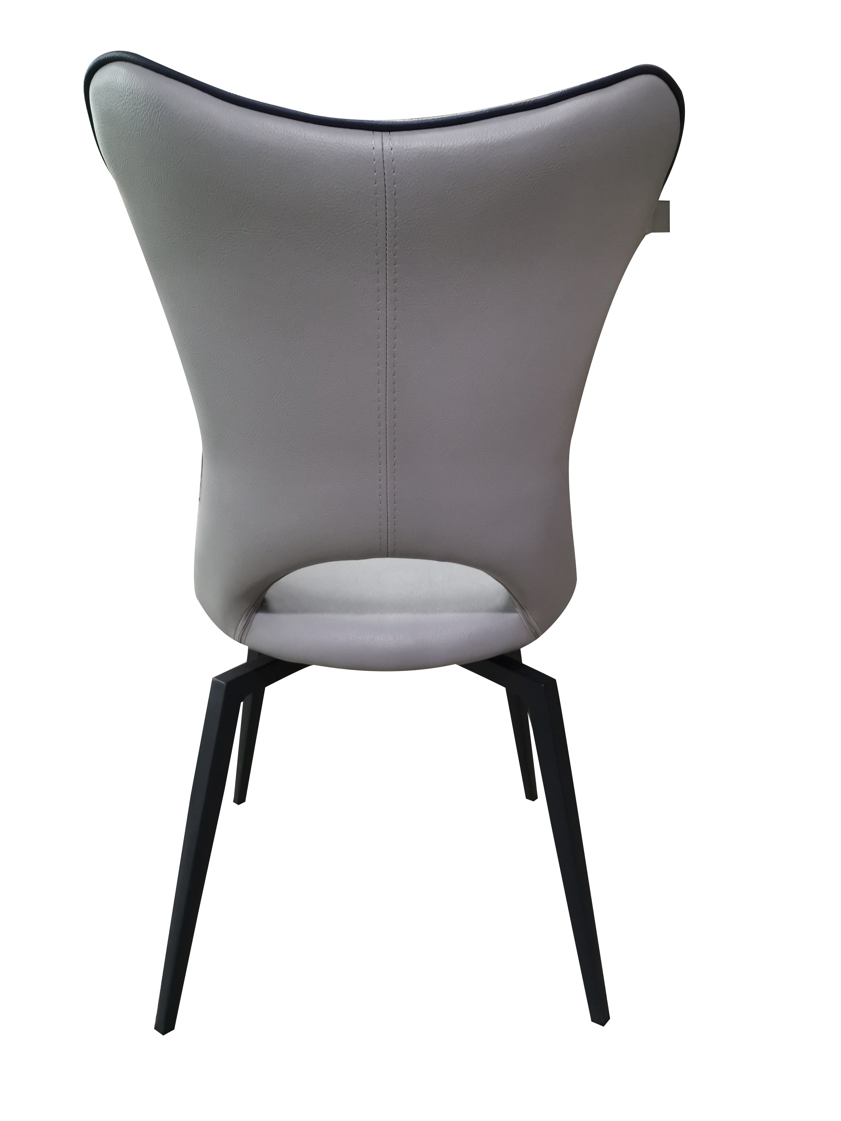 Chaise pivotante design gris clair pieds métal noir - Holga