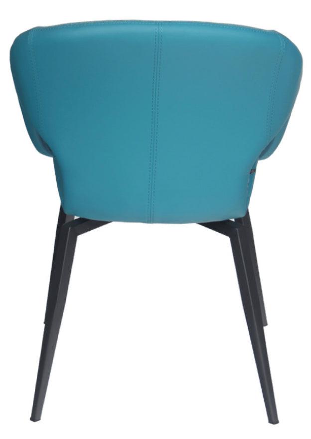 Fauteuil de table chaise avec accoudoir bleu pivotant - Marion