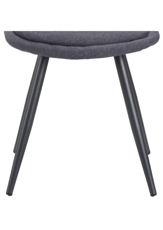 Lot de 4 chaises en tissu gris foncé design - Coralie
