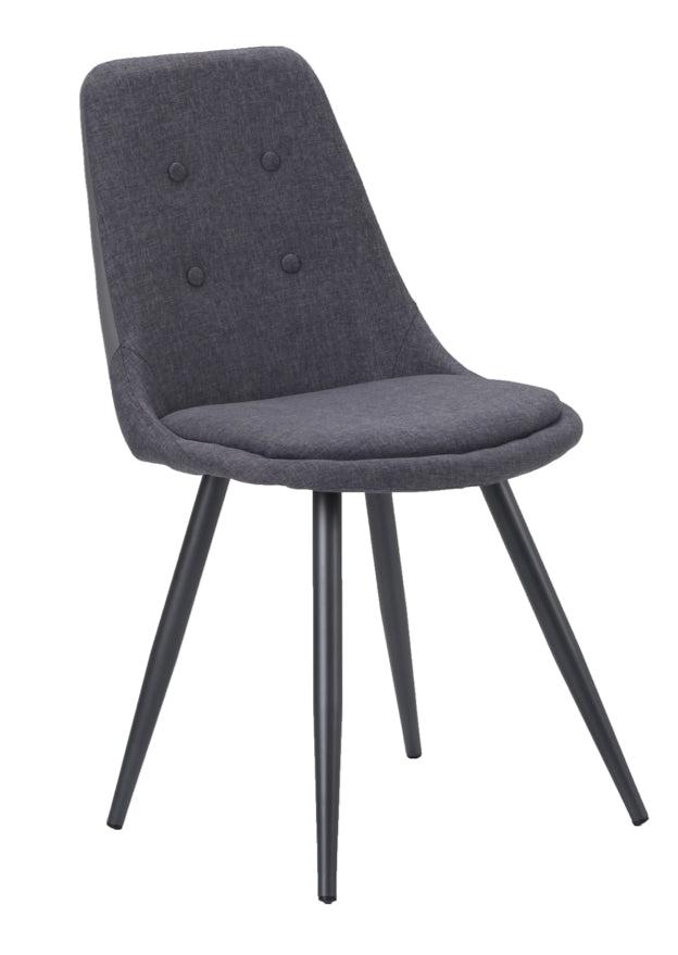 Lot de 4 chaises en tissu gris foncé design - Coralie