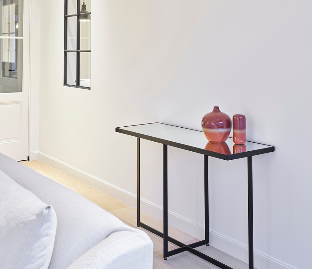 Console d'entrée contemporaine pieds métal noir - Souffle d'intérieur