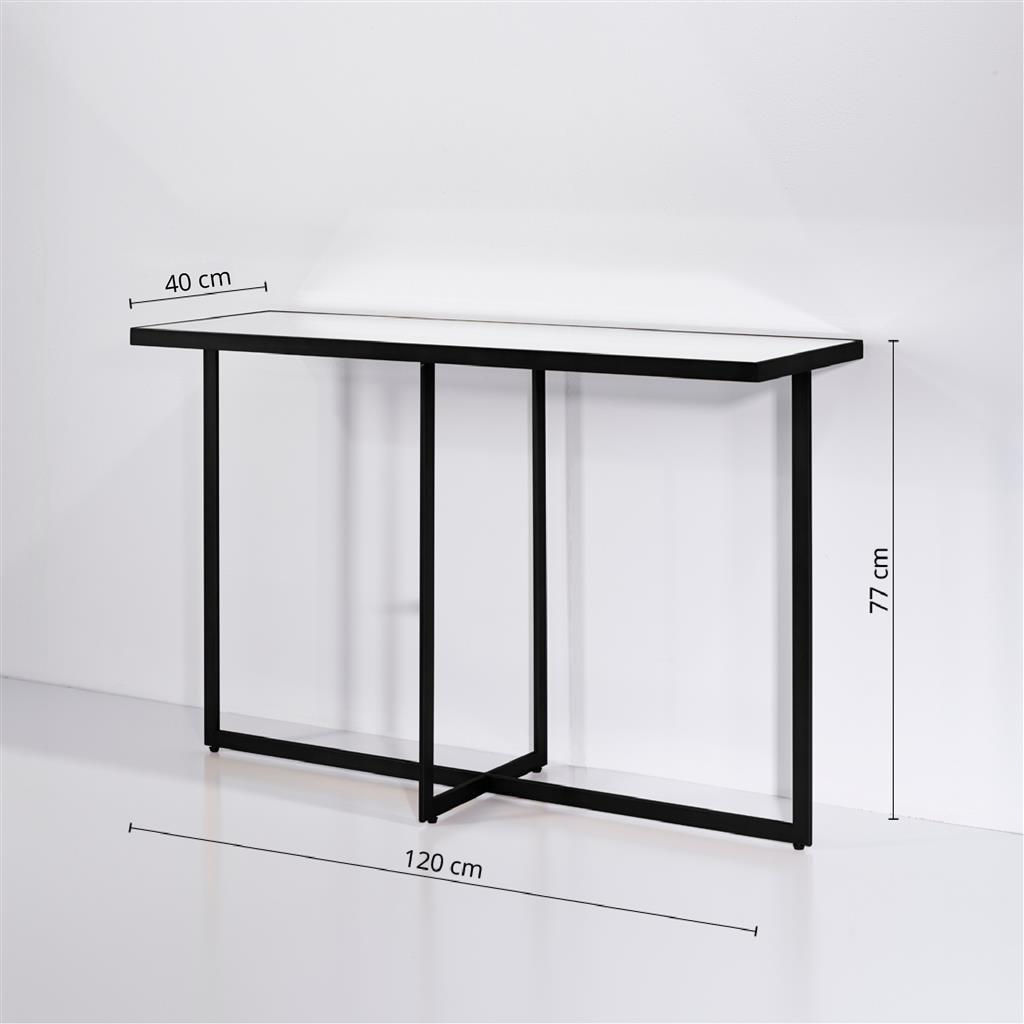 Console d'entrée contemporaine pieds métal noir - Souffle d'intérieur