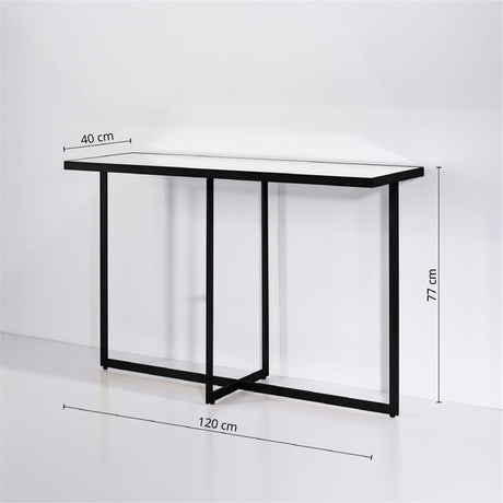 Console d'entrée contemporaine pieds métal noir - Souffle d'intérieur