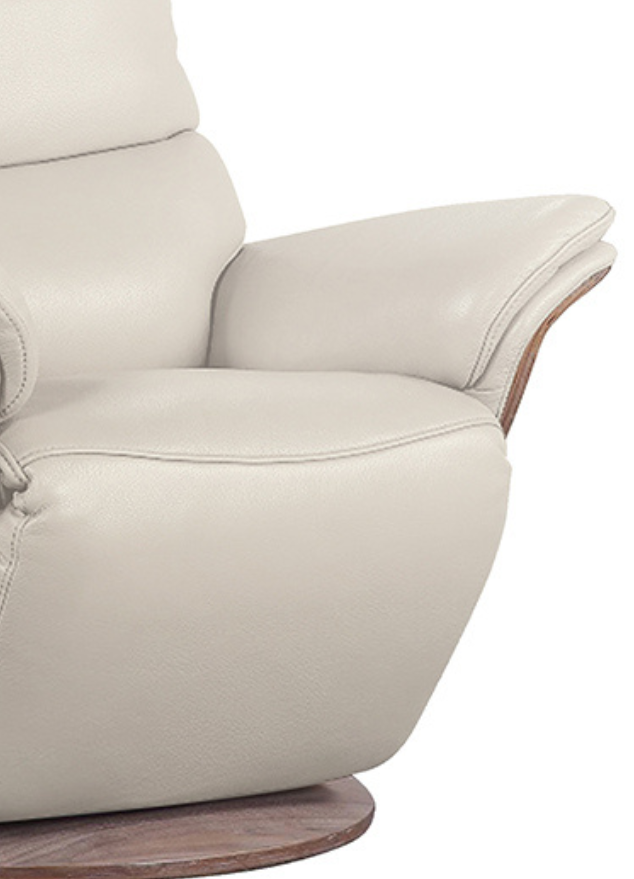 Fauteuil relax moderne electrique cuir beige pvc confortable - Fabienne