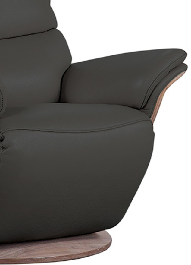 Fauteuil cuir anthracite pvc relaxation électrique - Fabienne