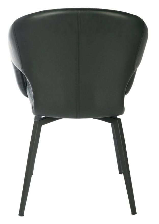 Fauteuil de table noir chaise avec accoudoir pivotant- Marion