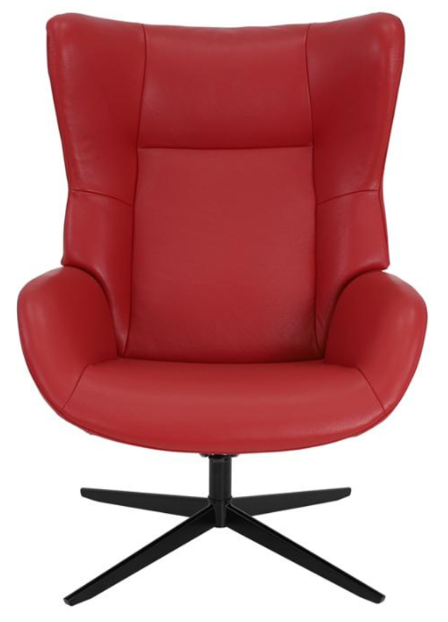 Fauteuil inclinable en cuir rouge design - Faustine