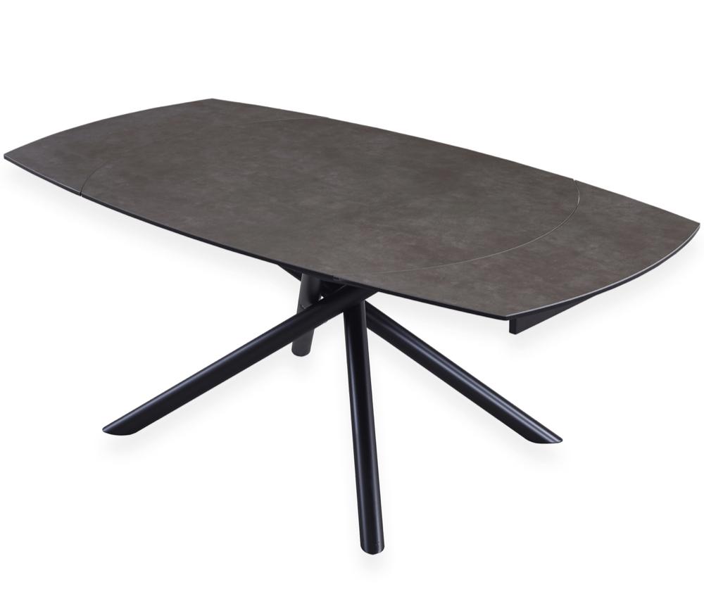 Table céramique extensible pieds métal gris foncé L 130cm - Miranda
