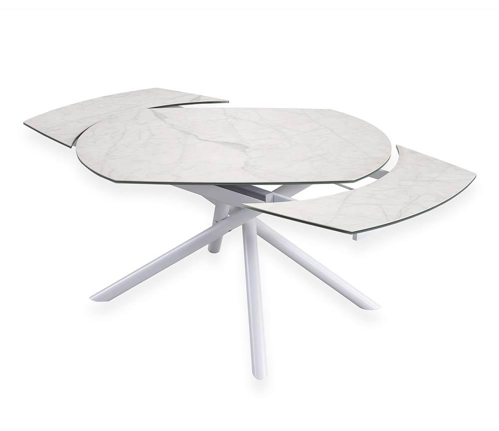 Table extensible céramique marbre blanc design - Souffle d'intérieur