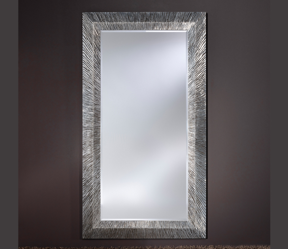 Grand miroir design mural argenté rectangulaire - Souffle d'intérieur