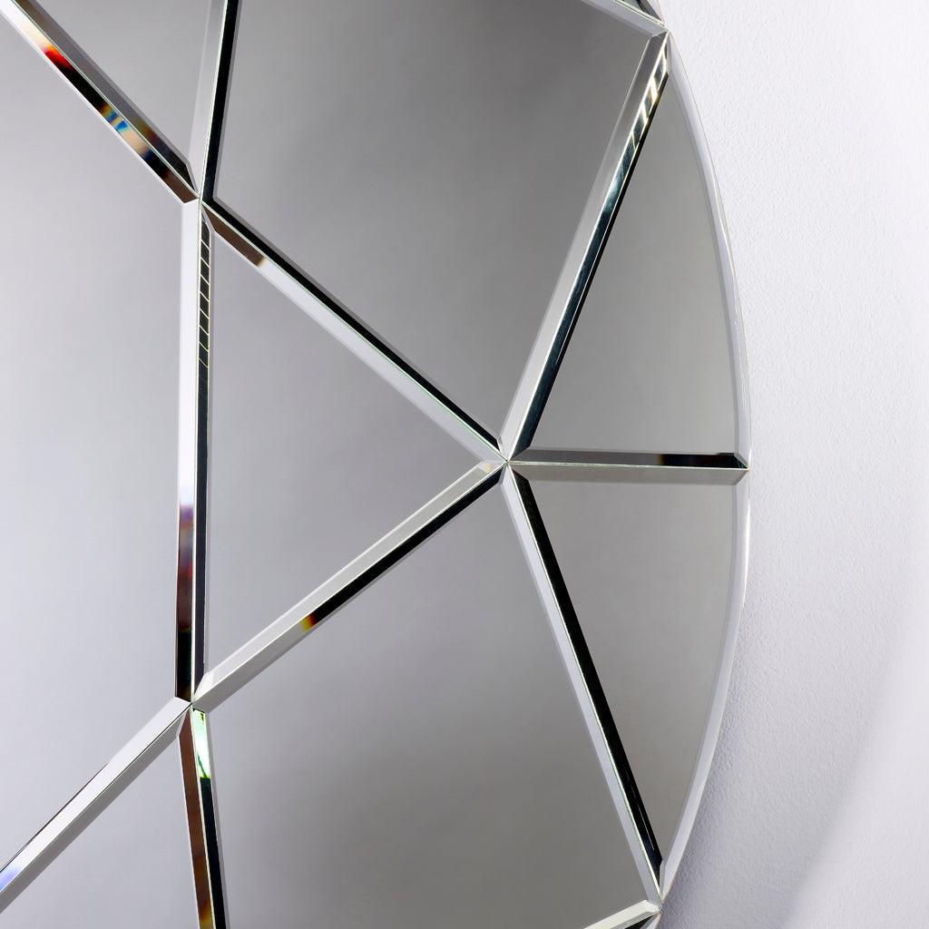Miroir rond design diamant 90 cm – vue de profil