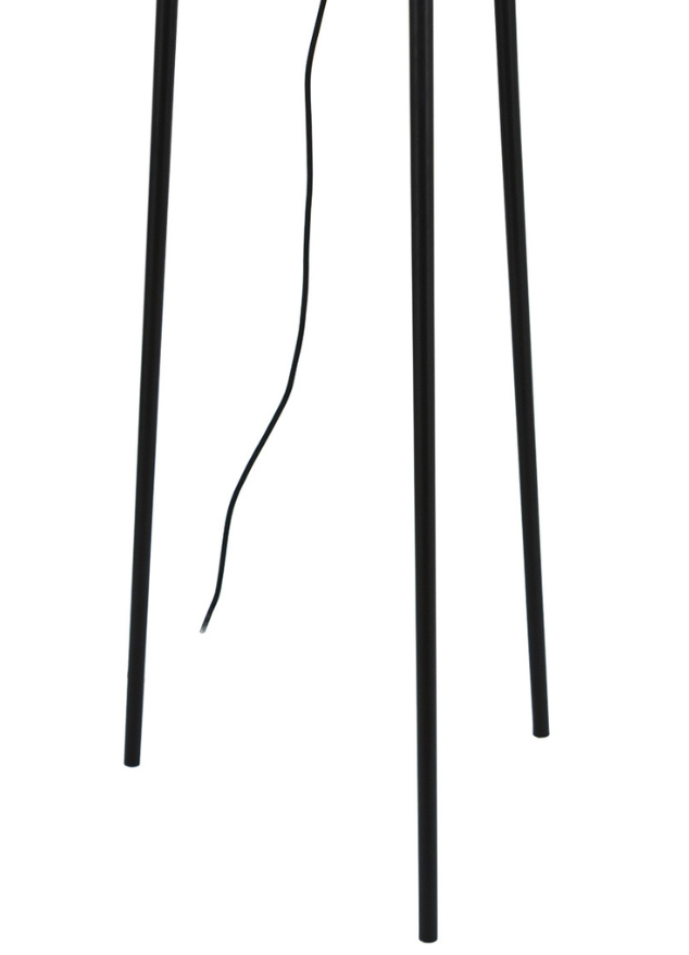 Lampadaire design noir et laiton et abat jour noir - Souffle d'intérieur 