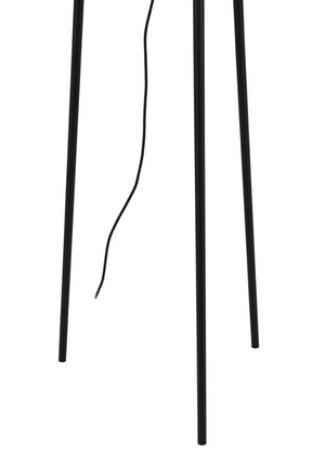 Lampadaire design noir et laiton et abat jour noir - Souffle d'intérieur 