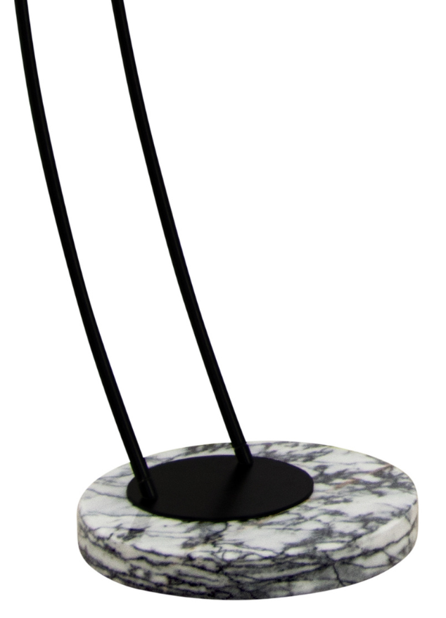 lampadaire arc noir et blanc et base en marbre gris - Souffle d'intérieur