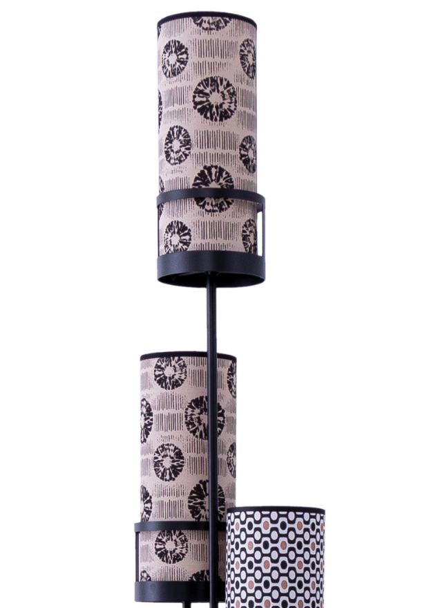 Luminaire salon design luxe abat jour motif - Sixteen - Souffle d'intérieur