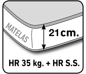 Détail matelas 21cm capitonné – Reva – tissu écru