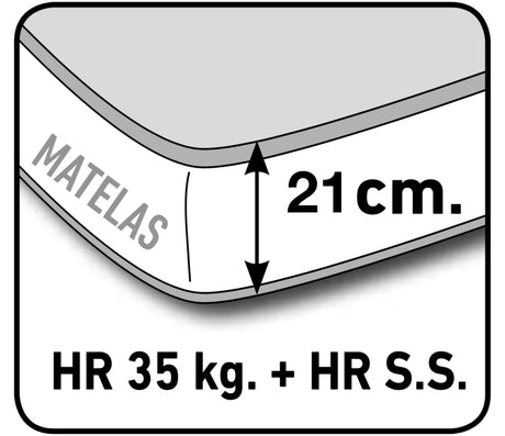Détail matelas 21cm capitonné – Reva – tissu écru