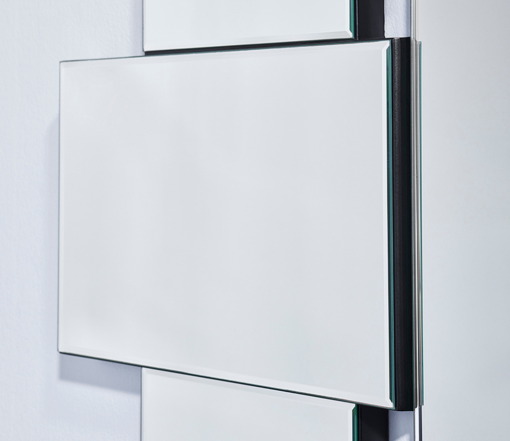 Zoom miroir mural – Cris – vue 3/4 – rectangulaires superposés