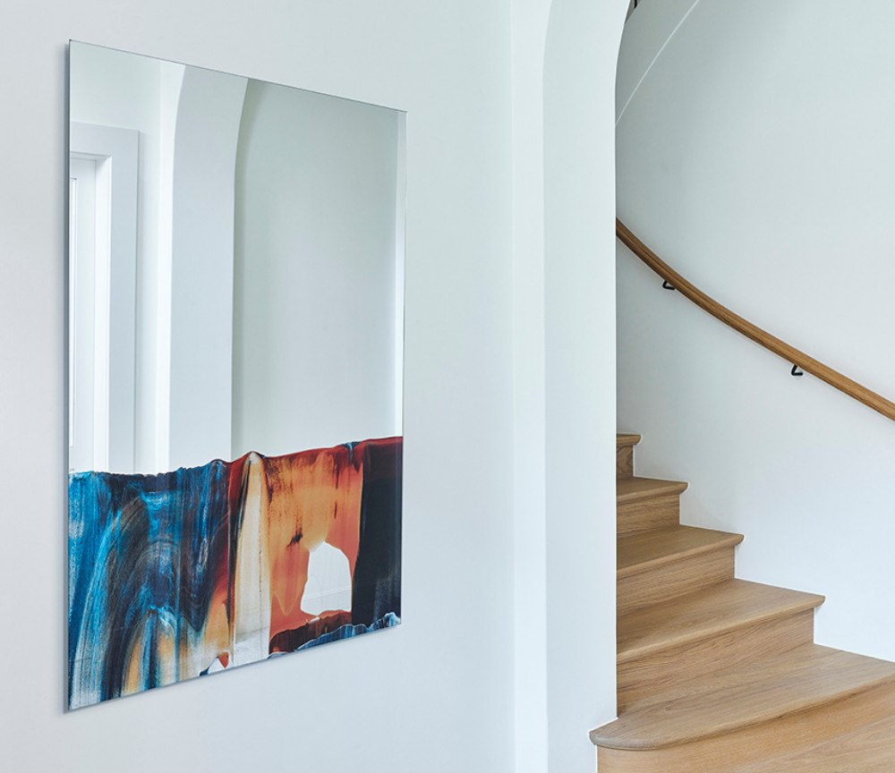 Miroir mural rectangulaire design multicolore Lavaly – vue de face