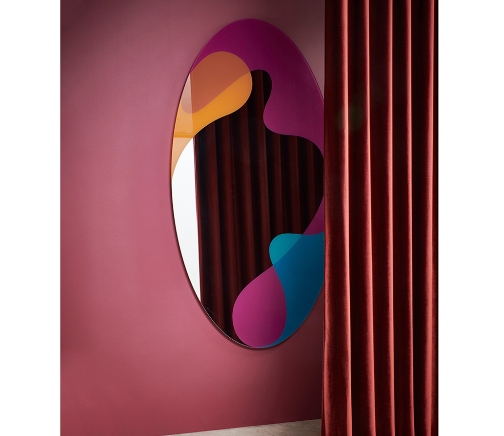 Miroir mural design moderne ovale multicolre - Spektruman