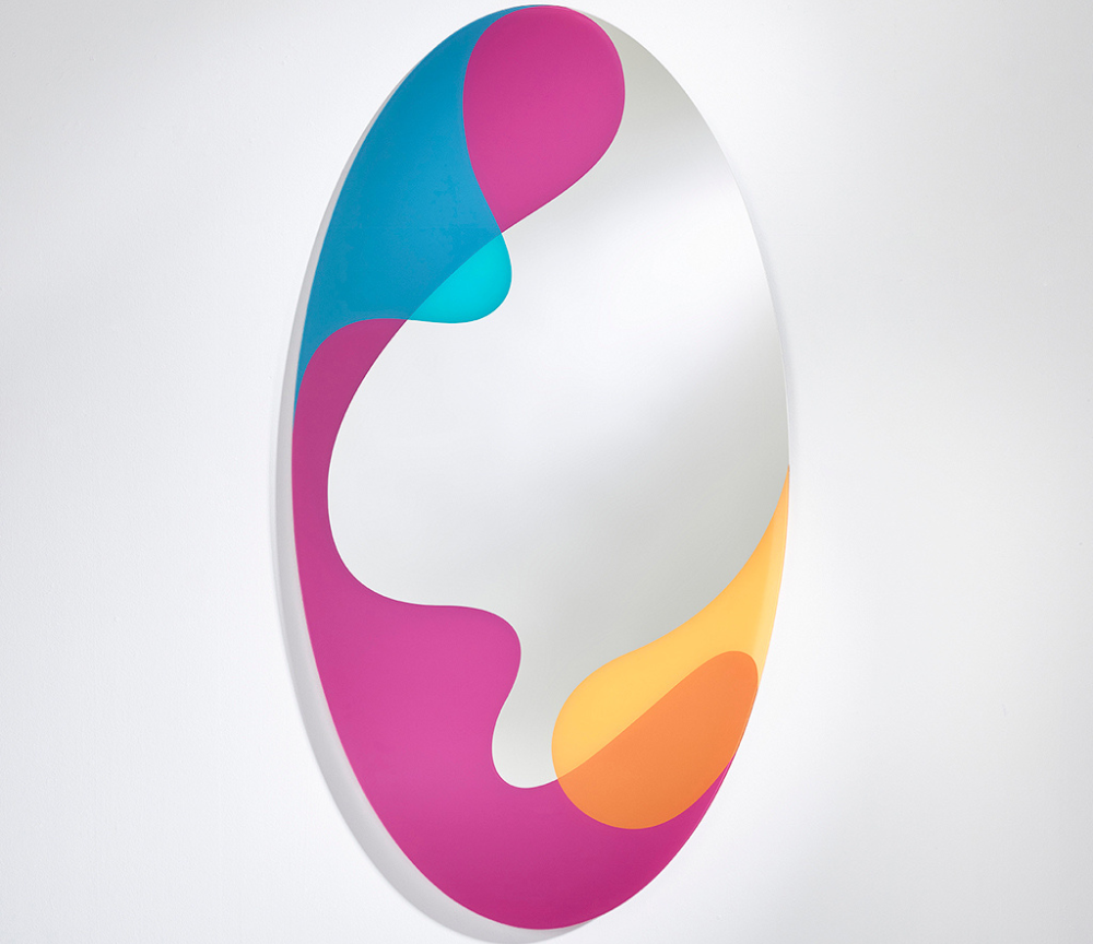 Miroir mural design moderne ovale multicolre - Spektruman
