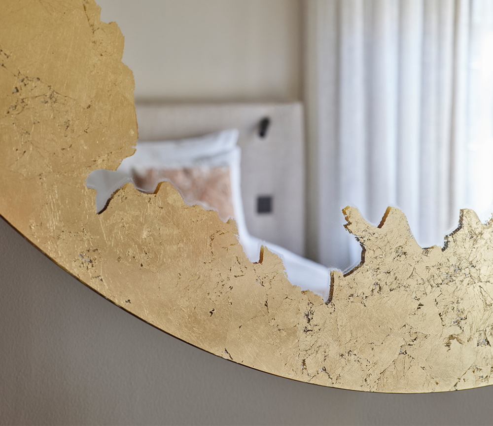 Miroir rond doré mural moderne 70cm - Ornatol