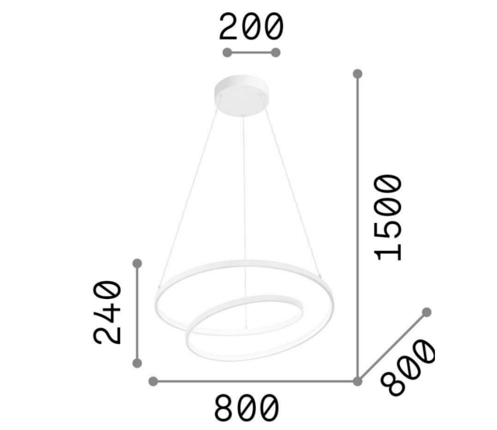 Suspension lustre led design blanc et de forme ronde - SOUFFLE D'intérieur