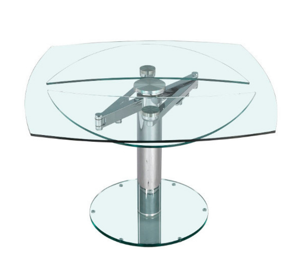Table en verre extensible design de salle à manger 110 cm - Emilia