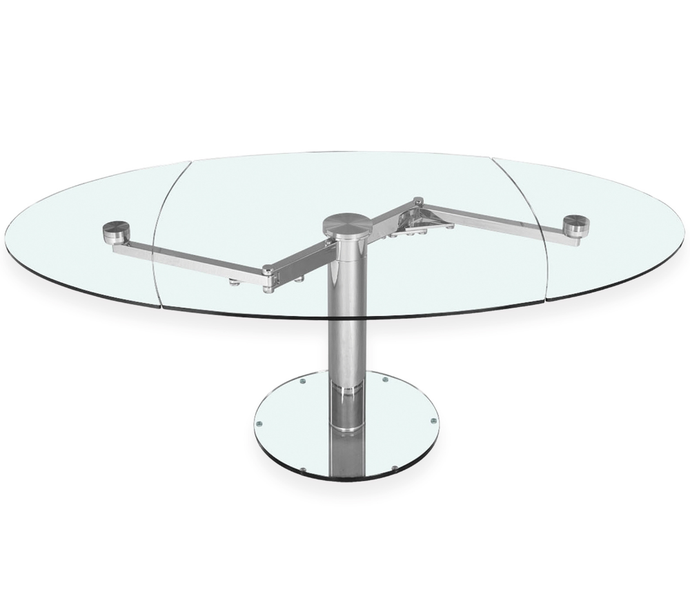 Table en verre extensible design de salle à manger 110 cm - Emilia