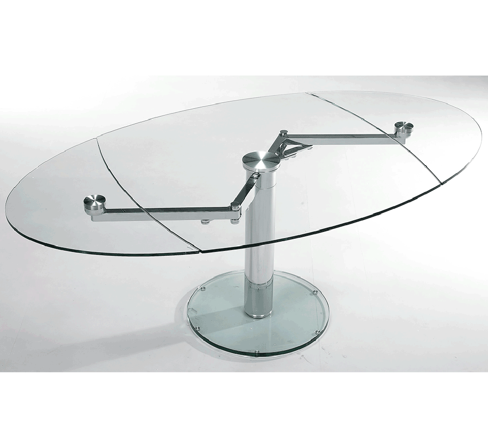 Table en verre extensible design de salle à manger 110 cm - Emilia