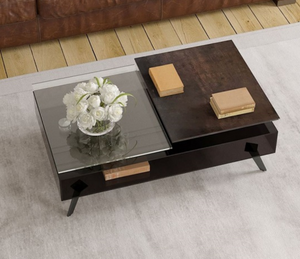  Table de salon en verre rectangulaire design  - Souffle d'intérieur